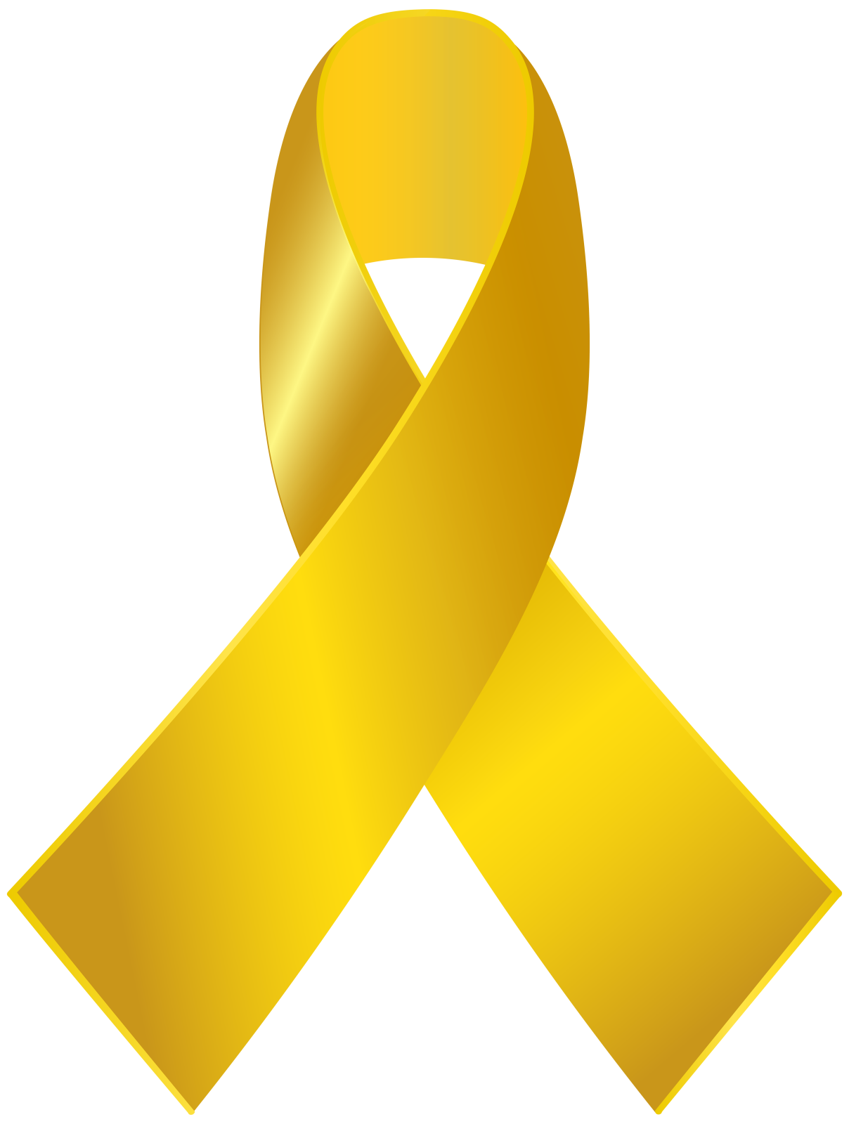 a gold ribbon on a white background