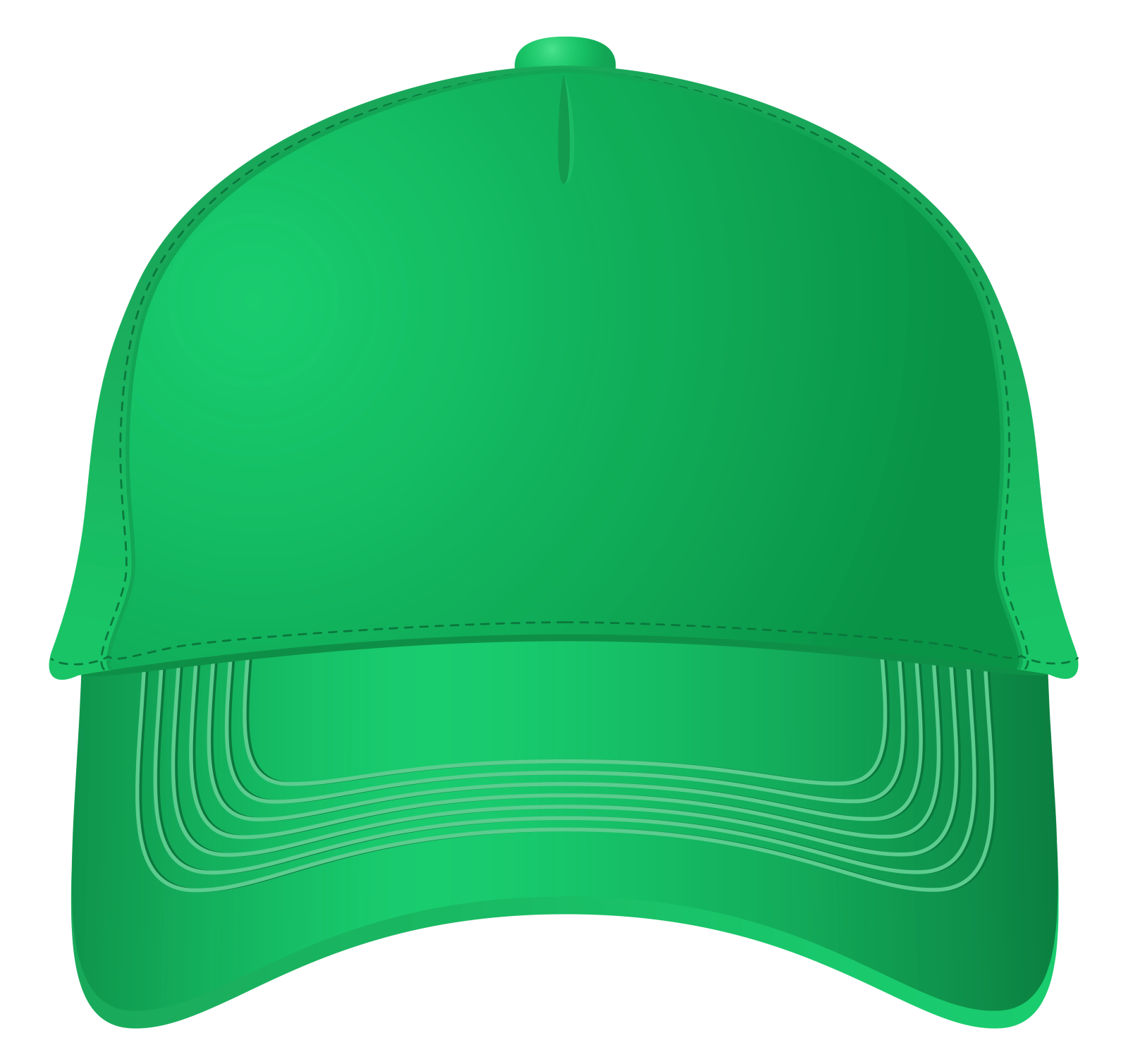 a green baseball cap on a white background