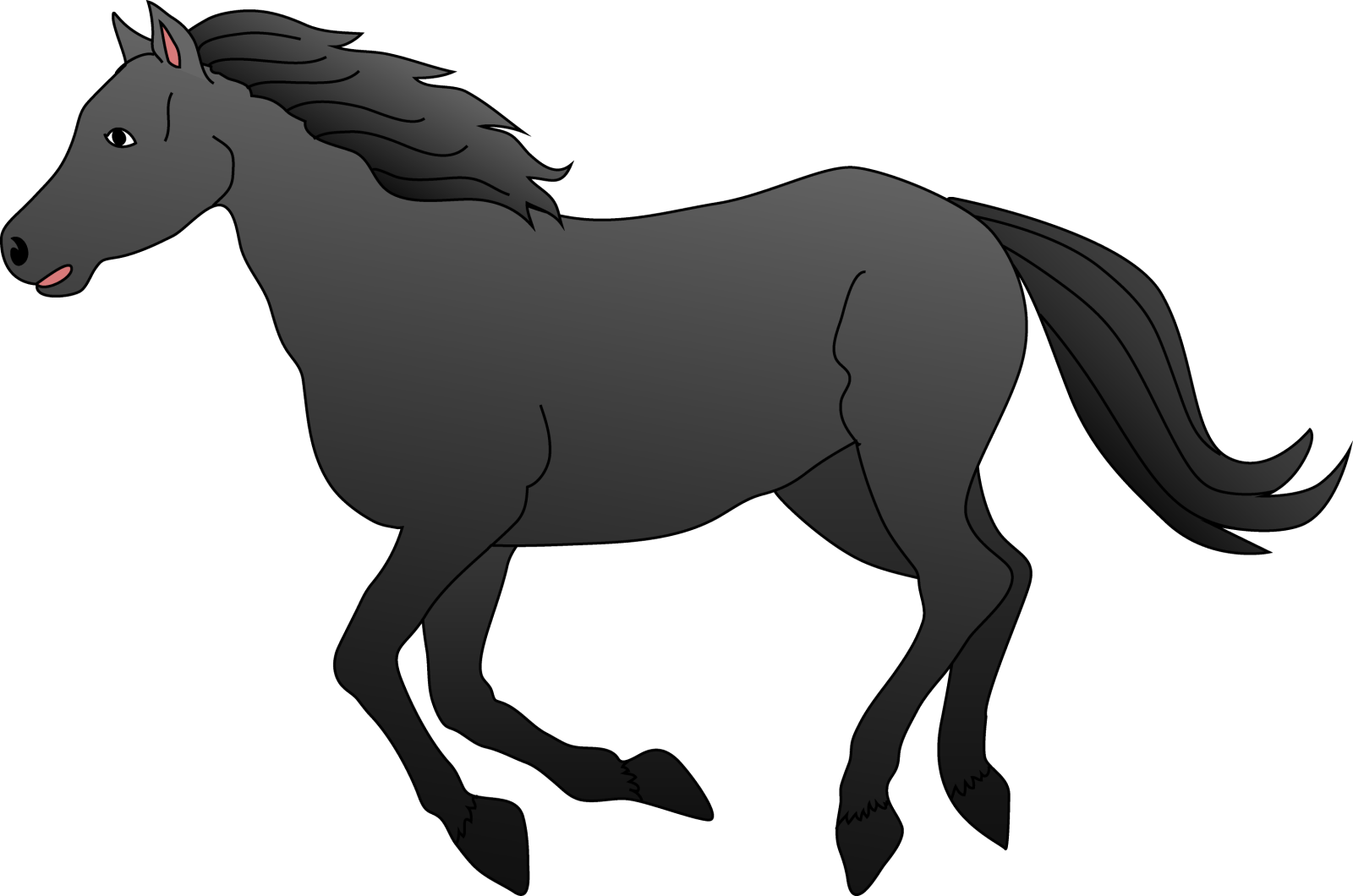 a black horse on a white background