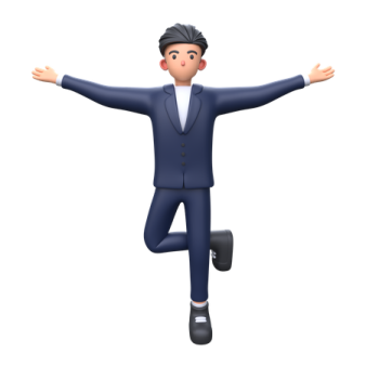a man in a suit and tie is jumping