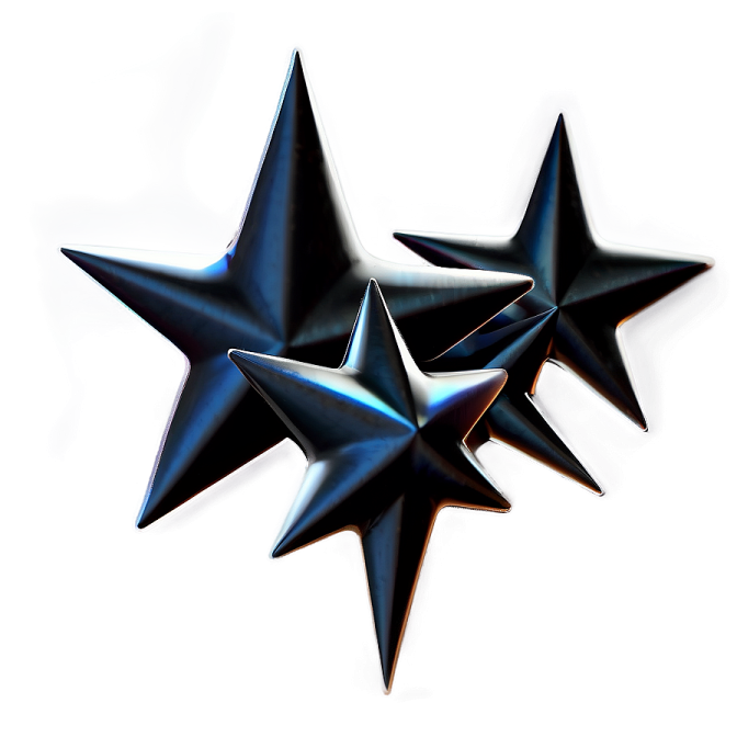 three black stars on a white background