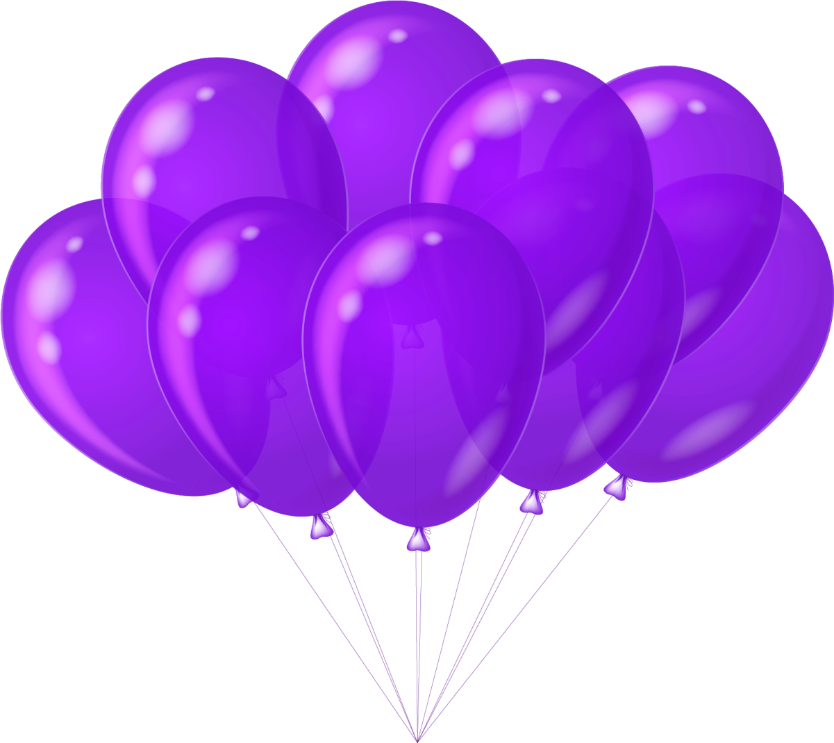 a bunch of purple balloons