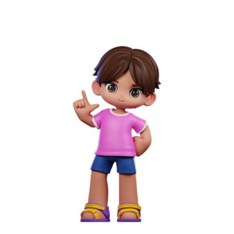 a cartoon character in a pink shirt and blue shorts