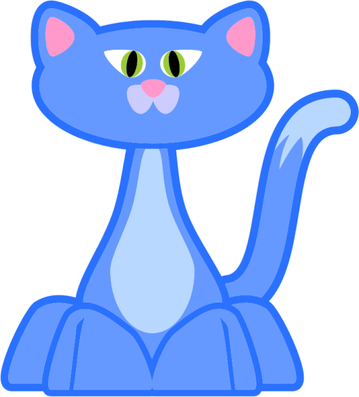 a blue cat with green eyes sitting down