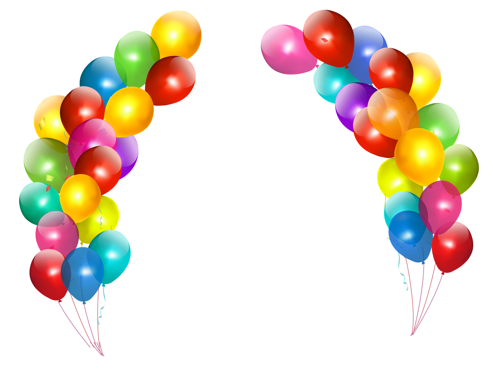 a bunch of balloons on a white background