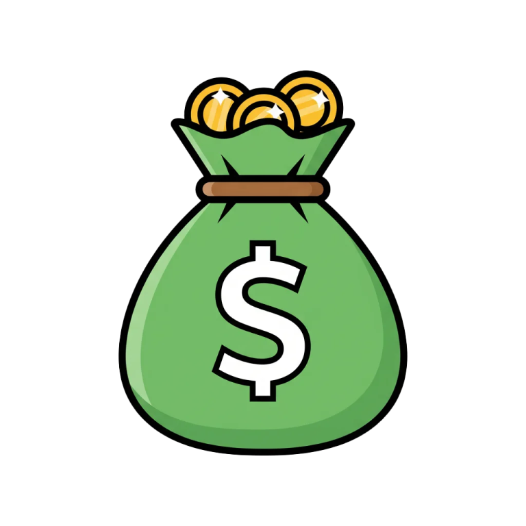 a money bag filled with coins