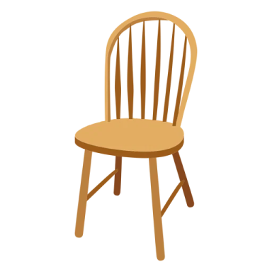 a wooden chair on a white background