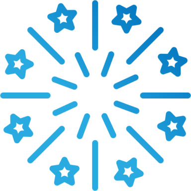 a blue star with stars in the middle