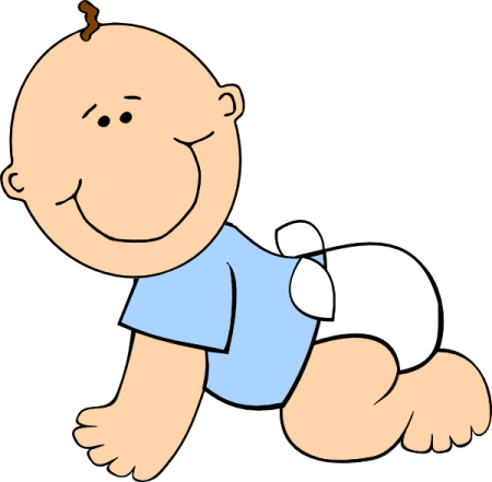 a baby crawling on the ground