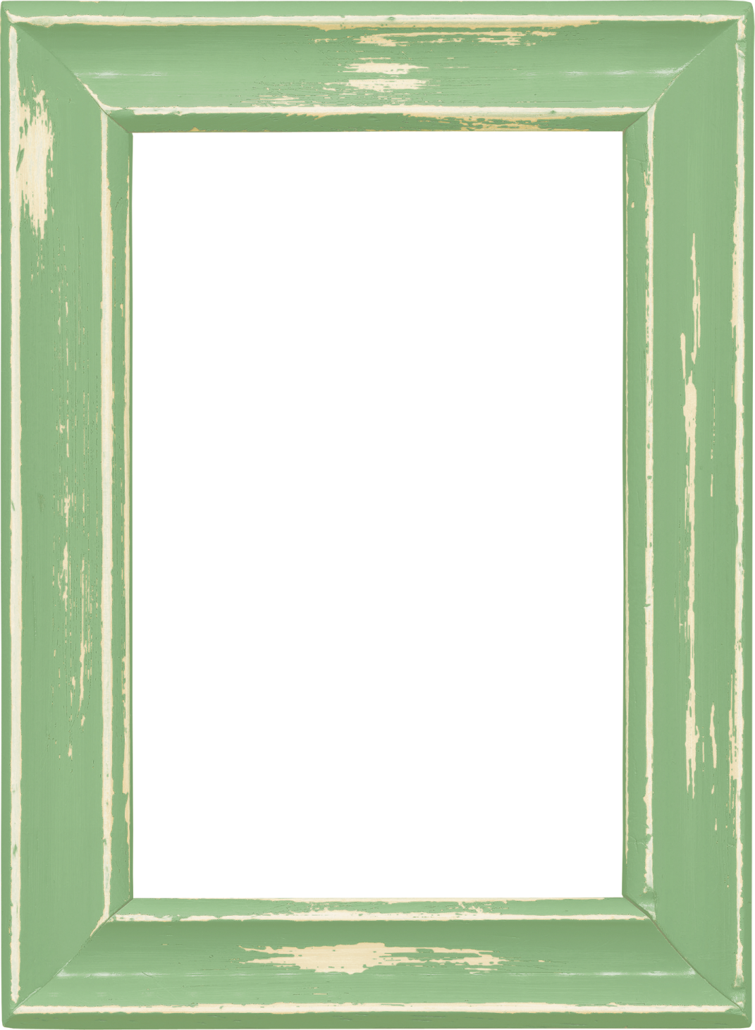 a green picture frame on a white background