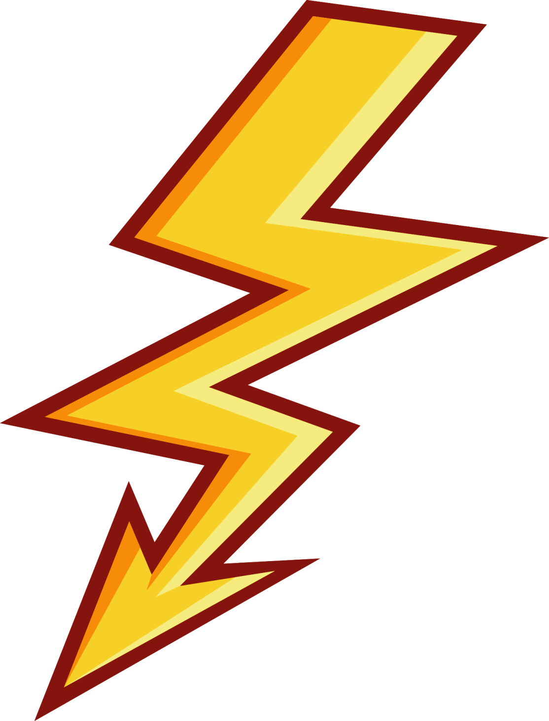 a yellow lightning bolt on a white background