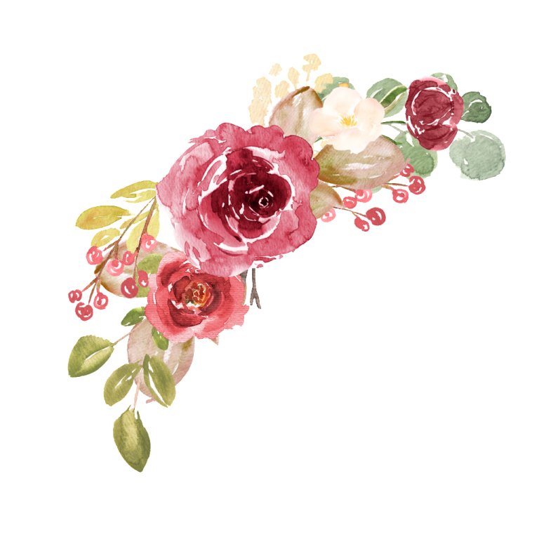 a watercolor painting of flowers on a white background