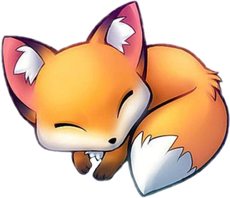 a drawing of a fox sleeping on the ground
