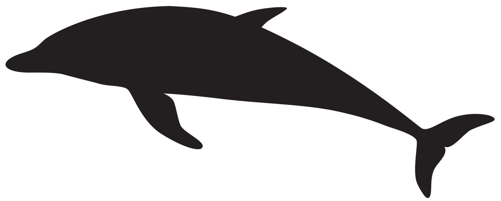 a black and white silhouette of a dolphin