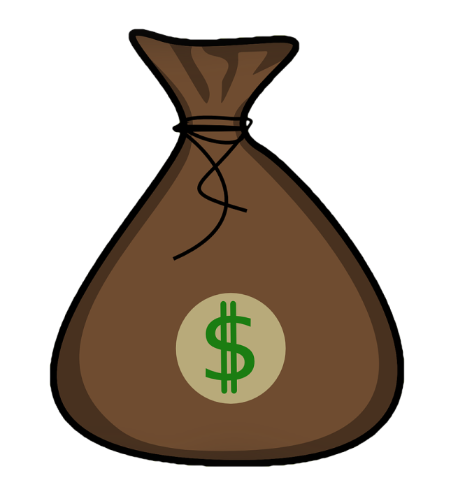 a brown bag with a dollar sign on it