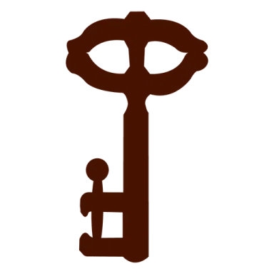 a silhouette of a person holding a key