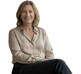 a woman sitting on top of a chair