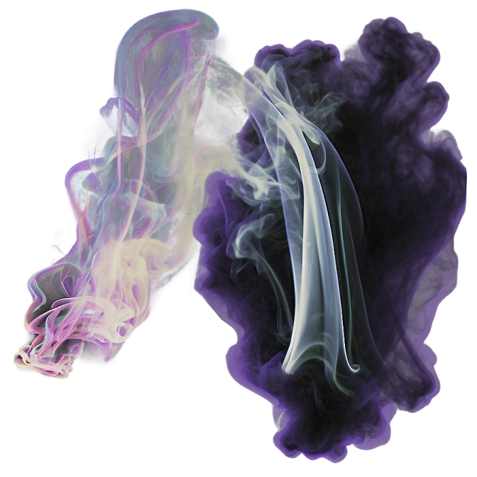 purple and white smoke on a white background