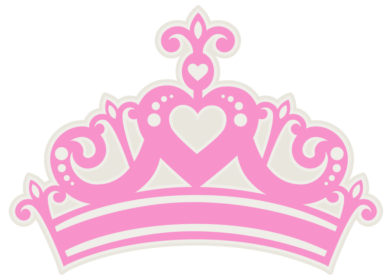 a pink crown with hearts on it