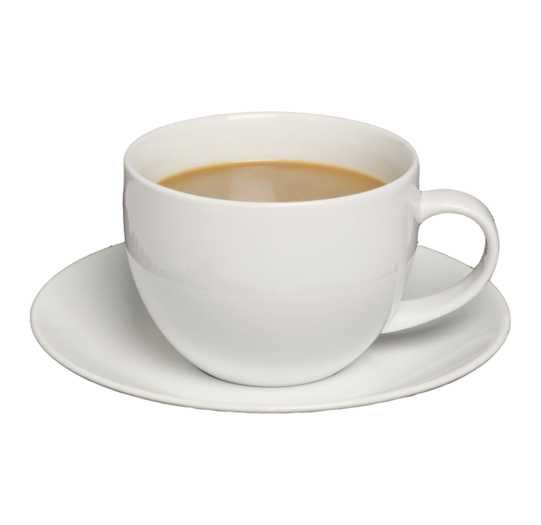 a cup of coffee on a saucer