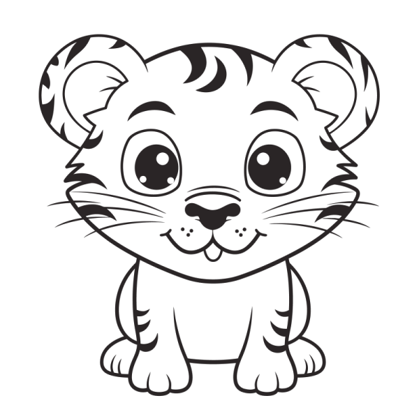 a cute tiger cub coloring page