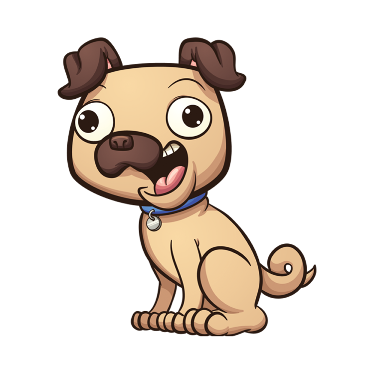 a cartoon dog with its tongue sticking out