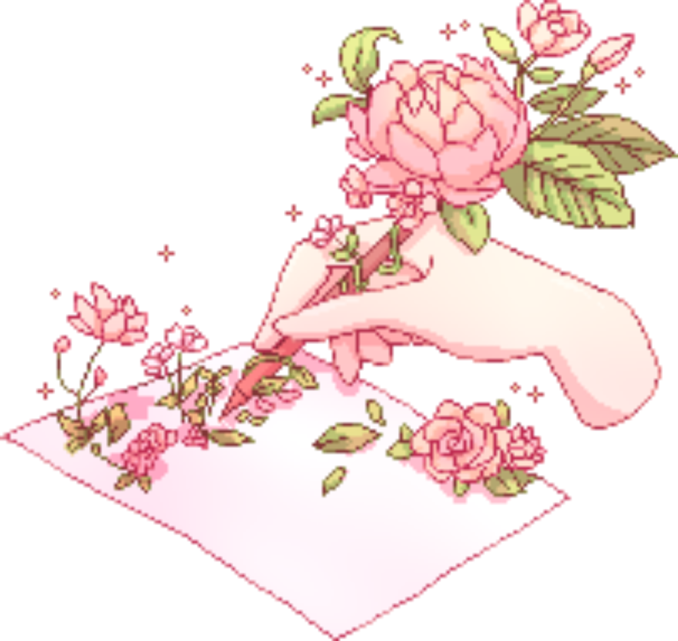 a drawing of a hand with flowers on it