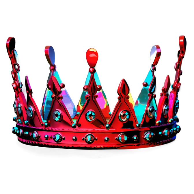 a red crown on a white background