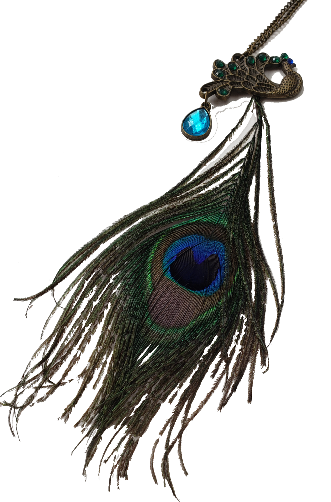 peacock feather pendant necklace