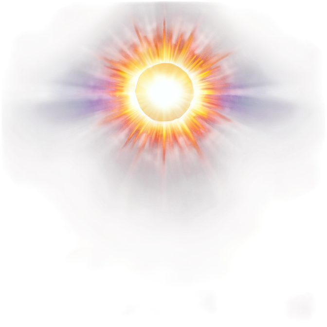a white background with an orange and yellow sun