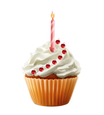 a cupcake with a candle on top