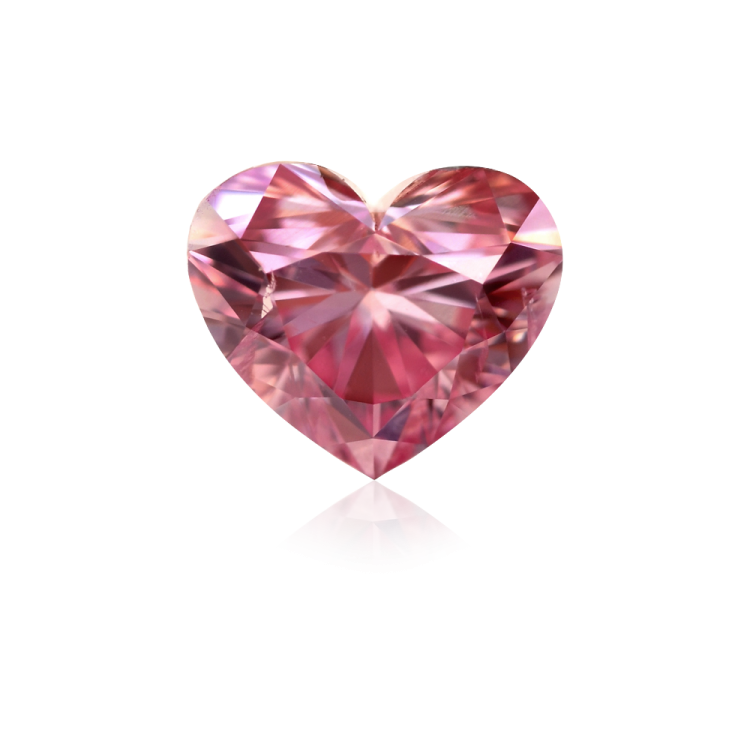 a pink heart shaped diamond on white background