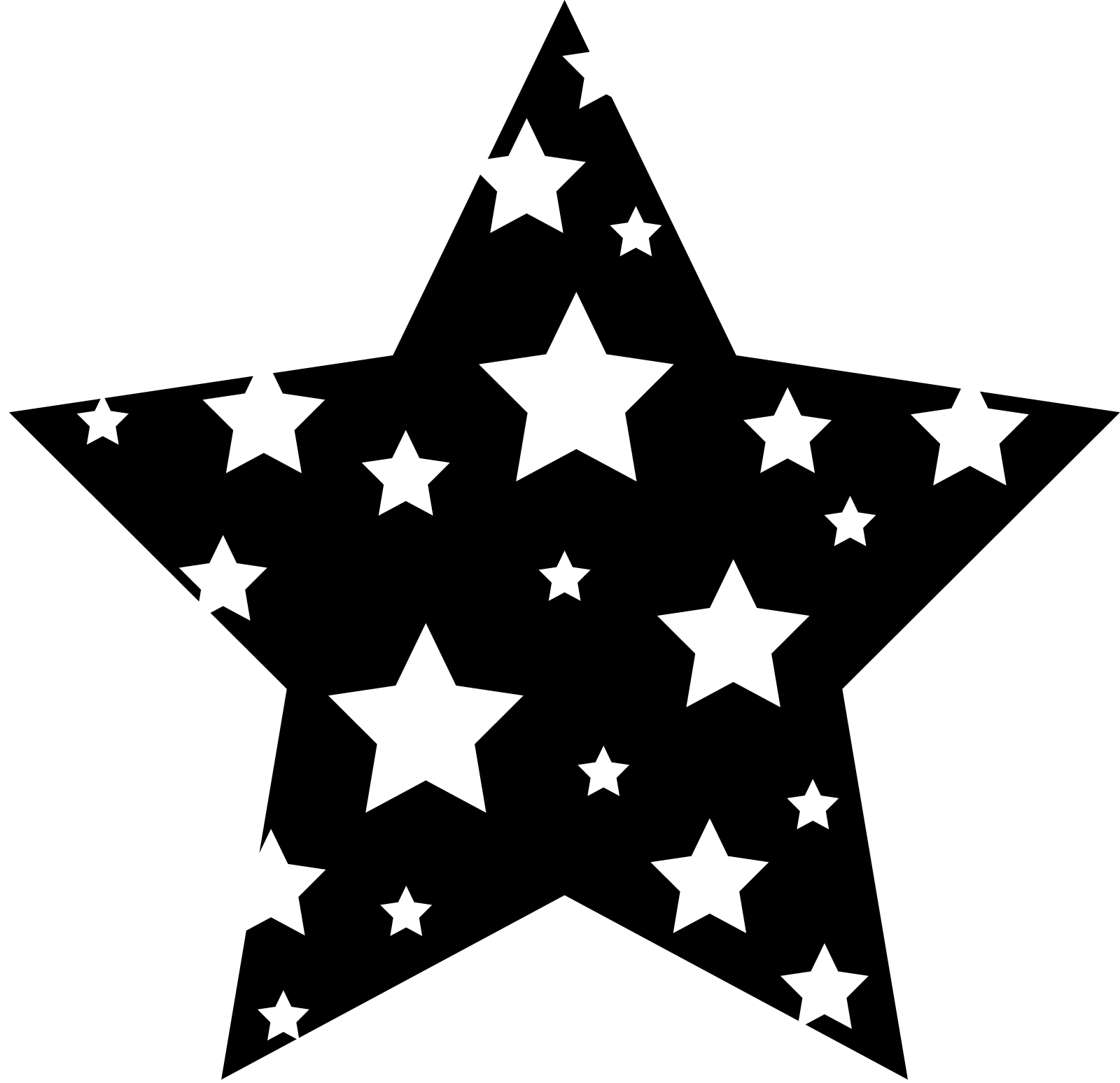 a black and white star