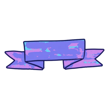 a purple and blue ribbon with a white background