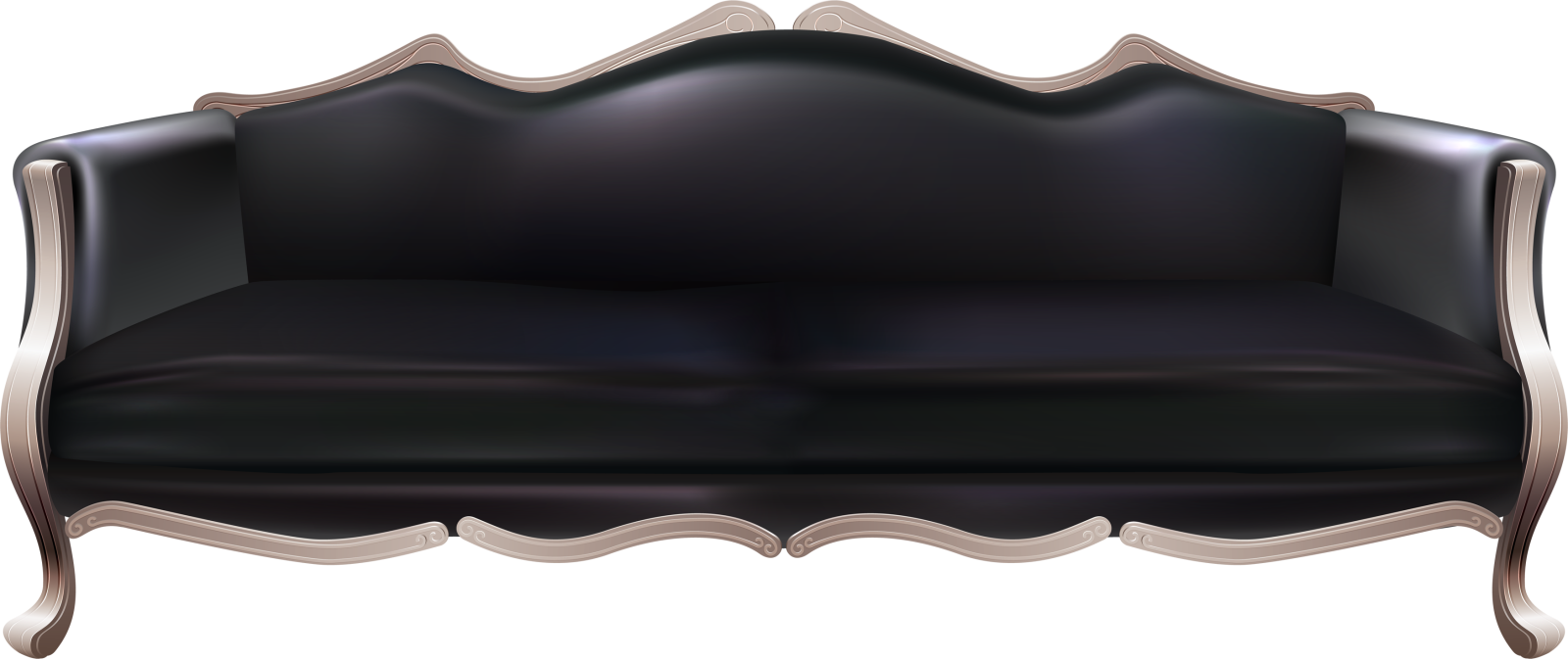 a black and white couch on a white background