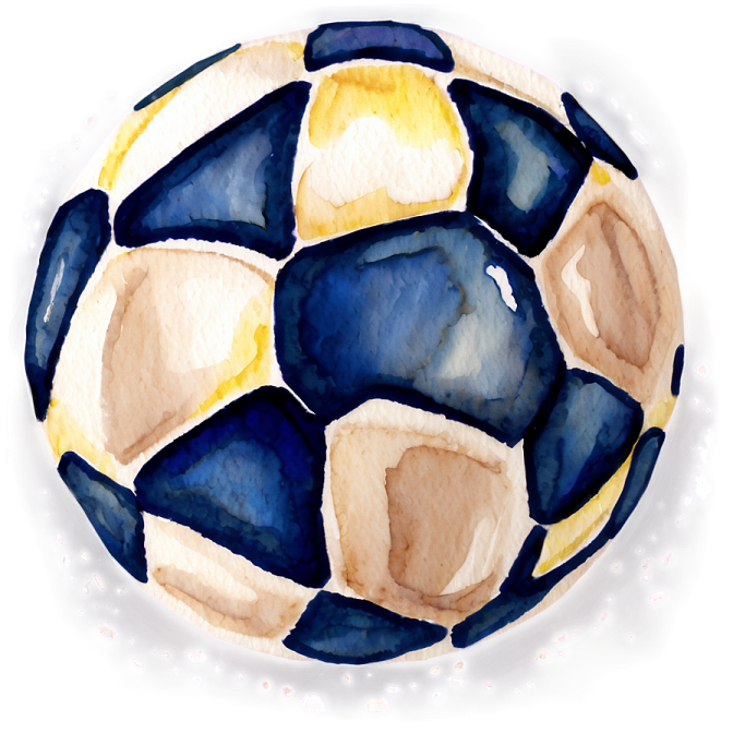 a watercolor painting of a soccer ball