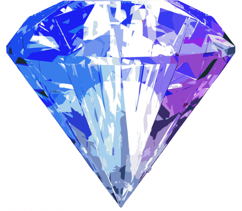 a blue diamond on a white background