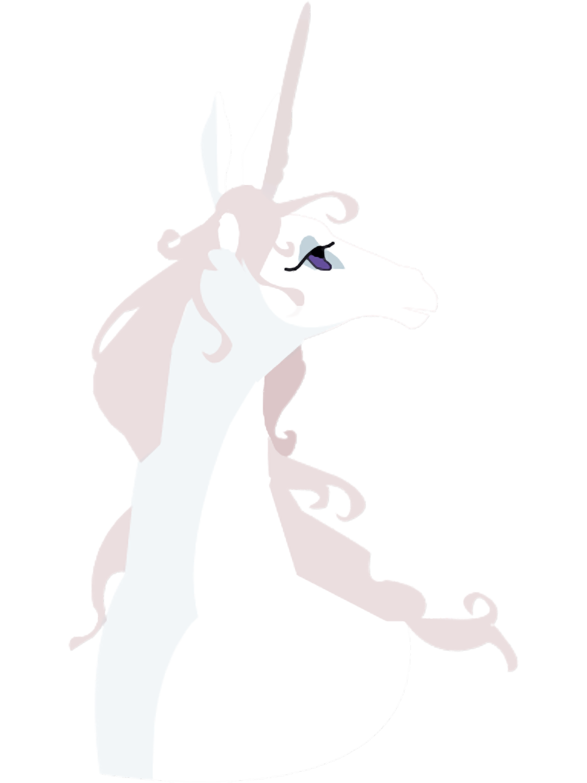a drawing of a unicorn with long hair