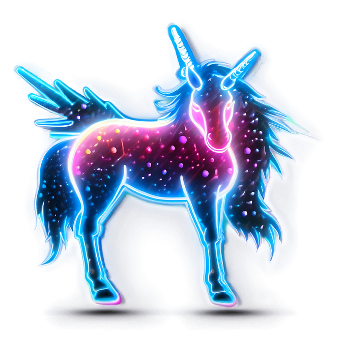 a unicorn standing in front of a white background