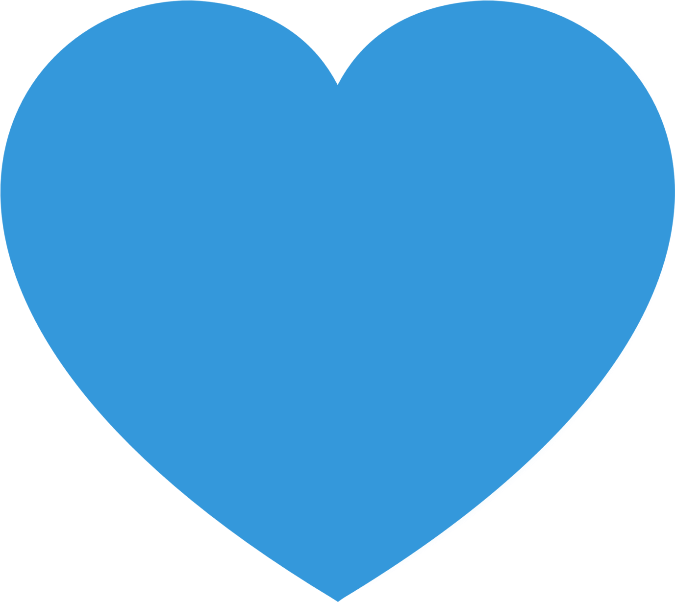 a blue heart on a white background