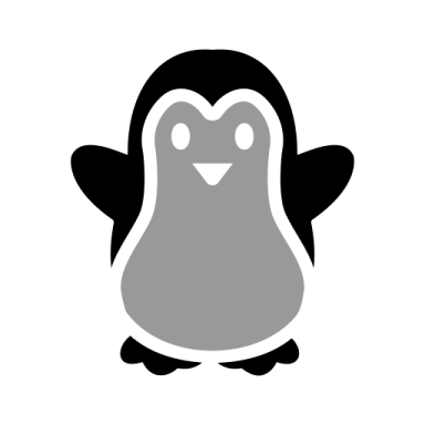a black and white image of a penguin