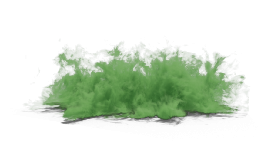 green smoke on a white background
