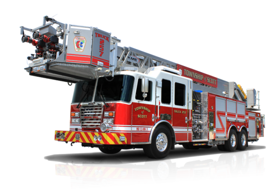 a fire truck on a white background