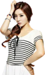 a woman wearing a white and black striped top