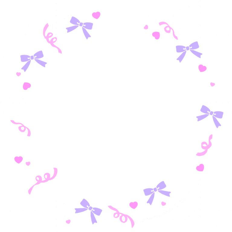 a white background with pink bows and hearts