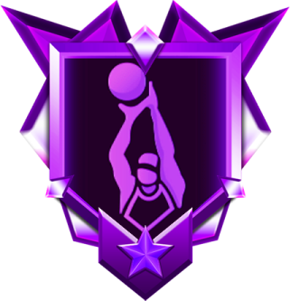 a purple star with an image of a woman in the center