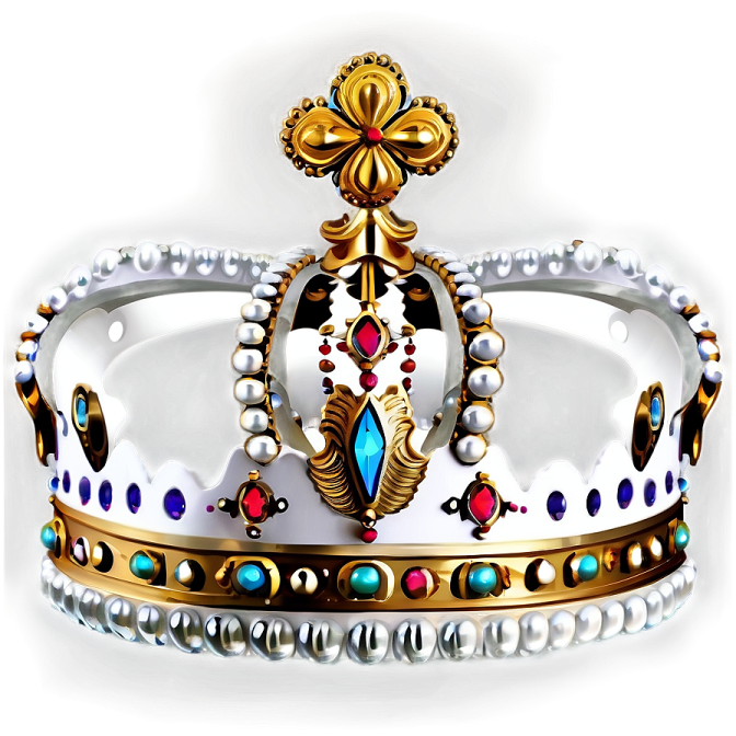 a crown with pearls and jewels on it