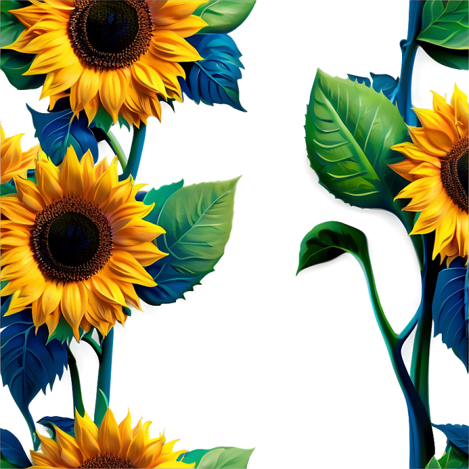 a bunch of sunflowers on a white background