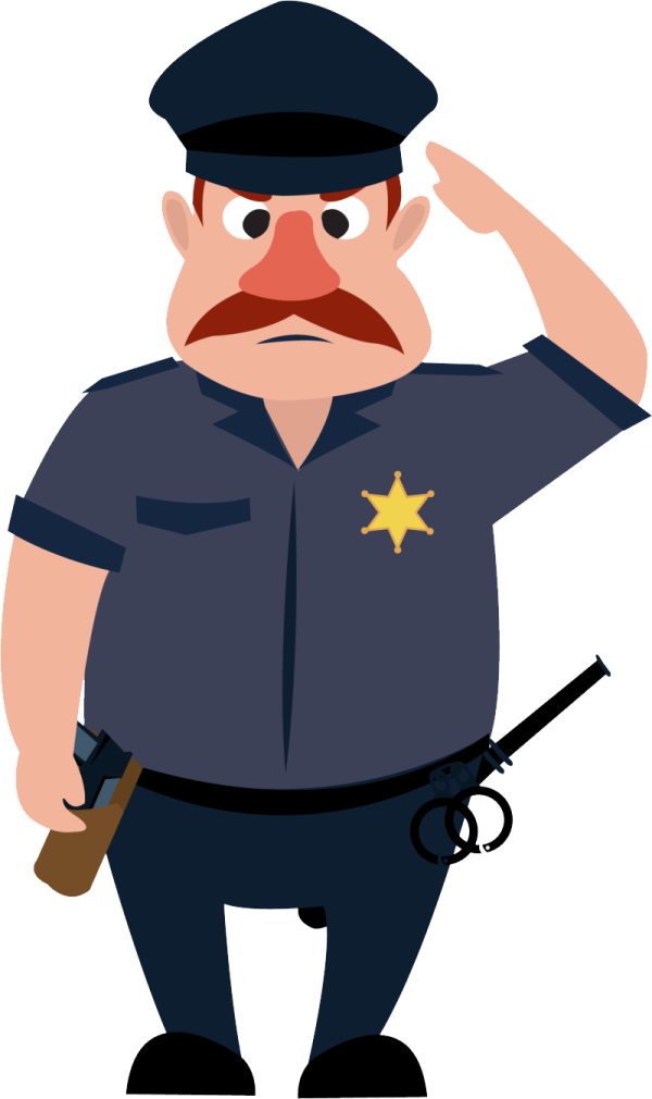 a police officer with his hand on his head