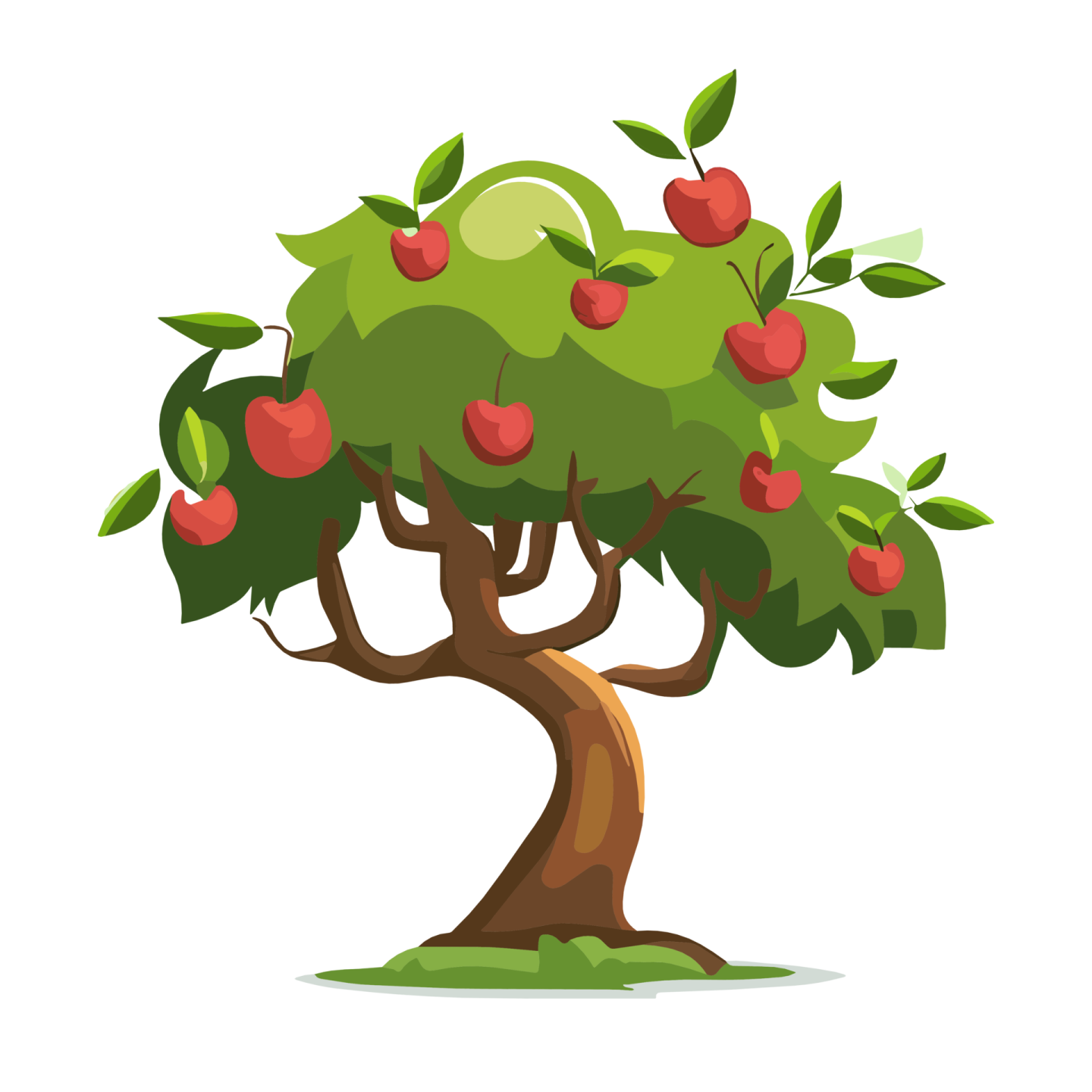 an apple tree with red apples on it